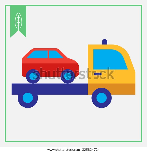 Icon of tow truck with\
loaded car