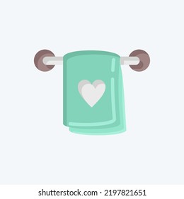 Icon Towel. suitable for Kids symbol. flat style. simple design editable. design template vector. simple illustration