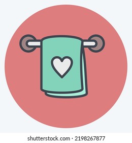 Icon Towel. suitable for Kids symbol. color mate style. simple design editable. design template vector. simple illustration