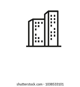 Icon of tower blocks. House, high-rise residential apartment, building. Architecture concept. Can be used for topics like real estate, city,  hotel