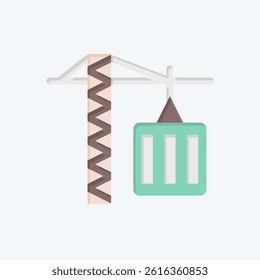 Icon Tower Crane. related to Civil Engineering symbol. flat style. design editable