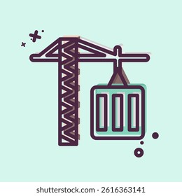 Icon Tower Crane. related to Civil Engineering symbol. MBE style. design editable