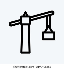 Icon Tower Crane. suitable for building symbol. line style. simple design editable. design template vector. simple illustration