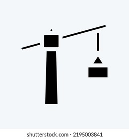 Icon Tower Crane. suitable for building symbol. glyph style. simple design editable. design template vector. simple illustration