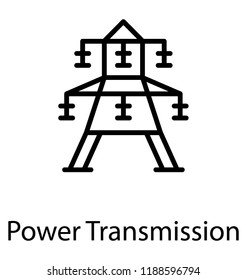Icon of a tower depicting power transmission 