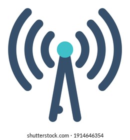 Symbol-Turmsignal mit ausgefülltem Zeilenstil und blauer Farbe