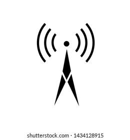 Icon of Tower Signal's. Wireless Connection, Transmitter or Transmission Illustration As A Simple Vector Sign & Trendy Symbol in Glyph Style for Design and Websites, Presentation or Mobile Application