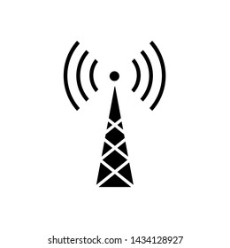 Icon of Tower Signal's. Wireless Connection, Transmitter or Transmission Illustration As A Simple Vector Sign & Trendy Symbol in Glyph Style for Design and Websites, Presentation or Mobile Application