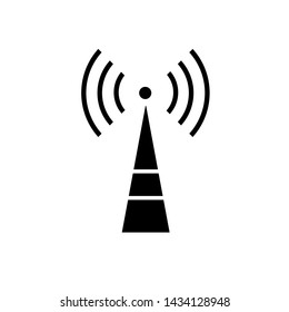 Icon of Tower Signal's. Wireless Connection, Transmitter or Transmission Illustration As A Simple Vector Sign & Trendy Symbol in Glyph Style for Design and Websites, Presentation or Mobile Application
