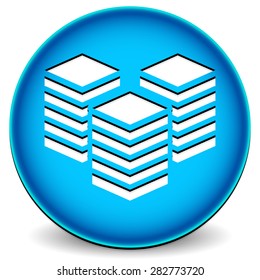 Icon with towers. Webhosting or building, layers concepts.
