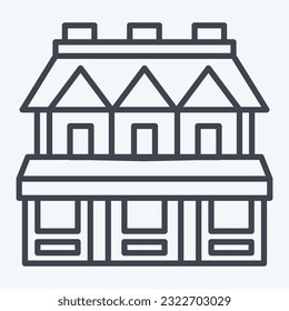 Icon Town House. related to Accommodations symbol. line style. simple design editable. simple illustration