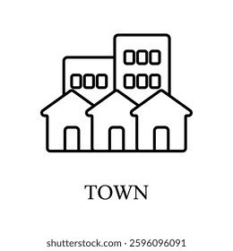 Icon a town, isolated against a clean background.