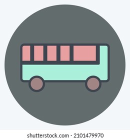 Icon Toy Bus - Color Mate Style - Simple illustration,Design template vector, Good for prints, posters, advertisements, announcements, info graphics, etc.