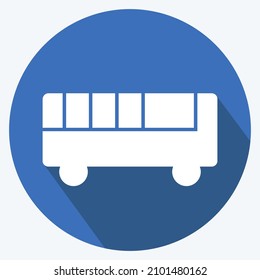 Icon Toy Bus - Long Shadow Style - Simple illustration,Design template vector, Good for prints, posters, advertisements, announcements, info graphics, etc.