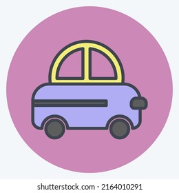 Icon Toy Car. suitable for Baby symbol. color mate style. simple design editable. design template vector. simple symbol illustration