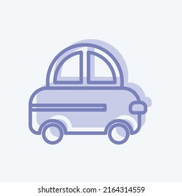 Icon Toy Car. suitable for Baby symbol. two tone style. simple design editable. design template vector. simple symbol illustration