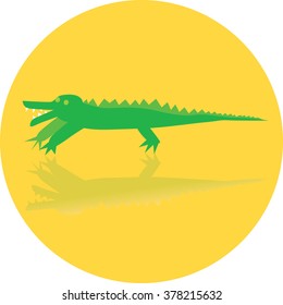 Icon toy of crocodile, hand drawn - vector Illustration