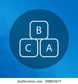 Icon of toy cubes with alphabet