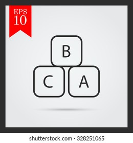 Icon of toy cubes with alphabet