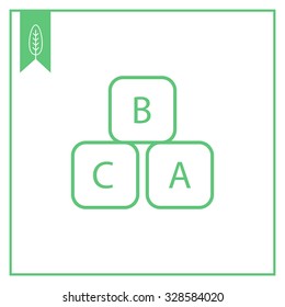 Icon of toy cubes with alphabet