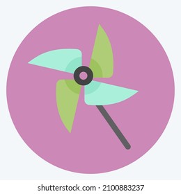 Ventilador de Juguetes de Icono - Estilo plano - Ilustración simple,Vector de plantillas de diseño, Buena para impresiones, carteles, anuncios, anuncios, gráficos de información, etc.