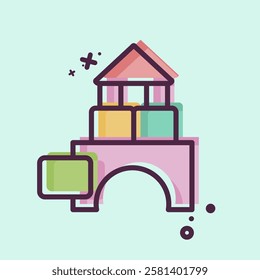 Icon Toy Kindergarten. related to Kindergarten symbol. MBE style. design editable