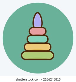 Icon Toy Pyramid. suitable for Kids symbol. flat style. simple design editable. design template vector. simple illustration