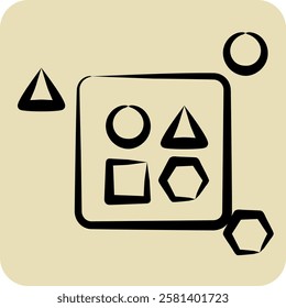 Icon Toy Shape. related to Kindergarten symbol. hand drawn style. design editable