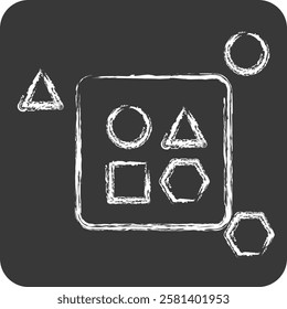 Icon Toy Shape. related to Kindergarten symbol. chalk Style. design editable