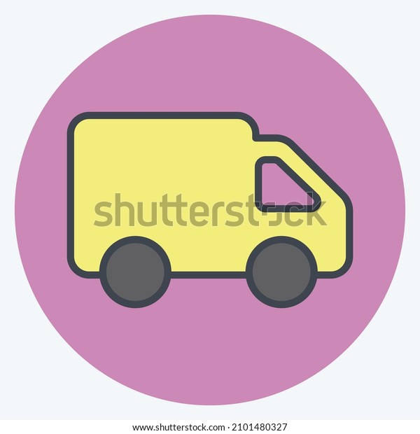 Icon Toy Truck - Color Mate Style -\
Simple illustration,Design template vector, Good for prints,\
posters, advertisements, announcements, info graphics,\
etc.