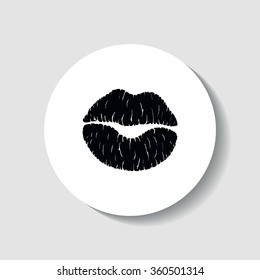 Icon trace of a kiss.