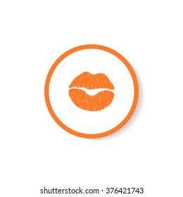 Icon trace of a kiss.