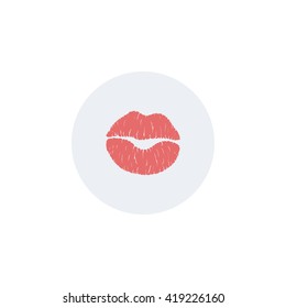 Icon trace of a kiss.