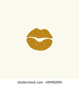 Icon trace of a kiss.