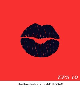Icon trace of a kiss.