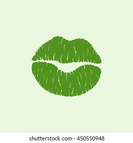 Icon trace of a kiss.
