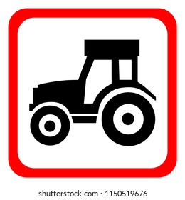 Icon tractor on white background. Vector illustration.