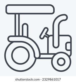 Icon Tractor. related to Agriculture symbol. line style. simple design editable. simple illustration
