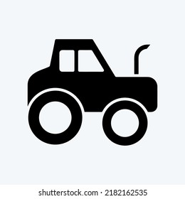 Icon Tractor. suitable for Education symbol. glyph style. simple design editable. design template vector. simple illustration