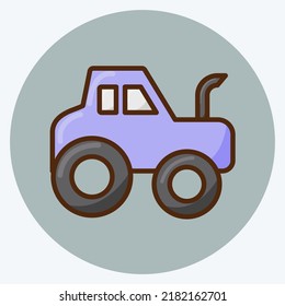 Icono Tractor. adecuado para el símbolo Educación. estilo plano. diseño simple editable. vector de plantilla de diseño. ilustración simple