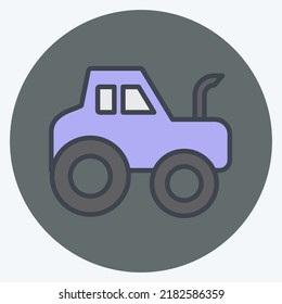 Icono Tractor. adecuado para el símbolo Educación. estilo mate de color. diseño simple editable. vector de plantilla de diseño. ilustración simple