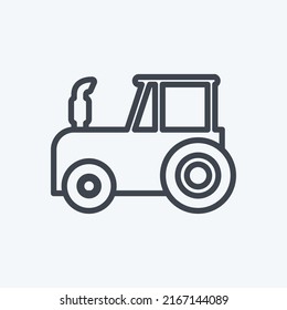 Icon Tractor. suitable for Garden symbol. line style. simple design editable. design template vector. simple symbol illustration