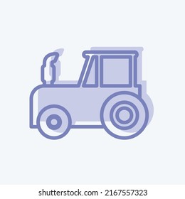 Icon Tractor. suitable for Garden symbol. two tone style. simple design editable. design template vector. simple symbol illustration