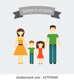Icon of traditional family consisting of man, woman and two children