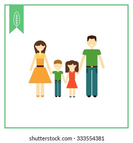 Icon of traditional family consisting of man, woman and two children