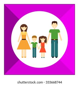 Icon of traditional family consisting of man, woman and two children