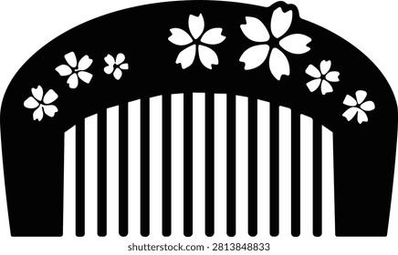 icon traditional Japanese comb vector illustration