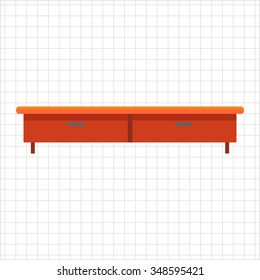 Icon of traditional wooden TV stand
