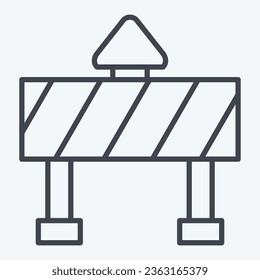 Icon Traffic Barrier. related to Mining symbol. line style. simple design editable. simple illustration