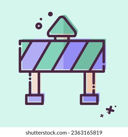 Icon Traffic Barrier. related to Mining symbol. MBE style. simple design editable. simple illustration